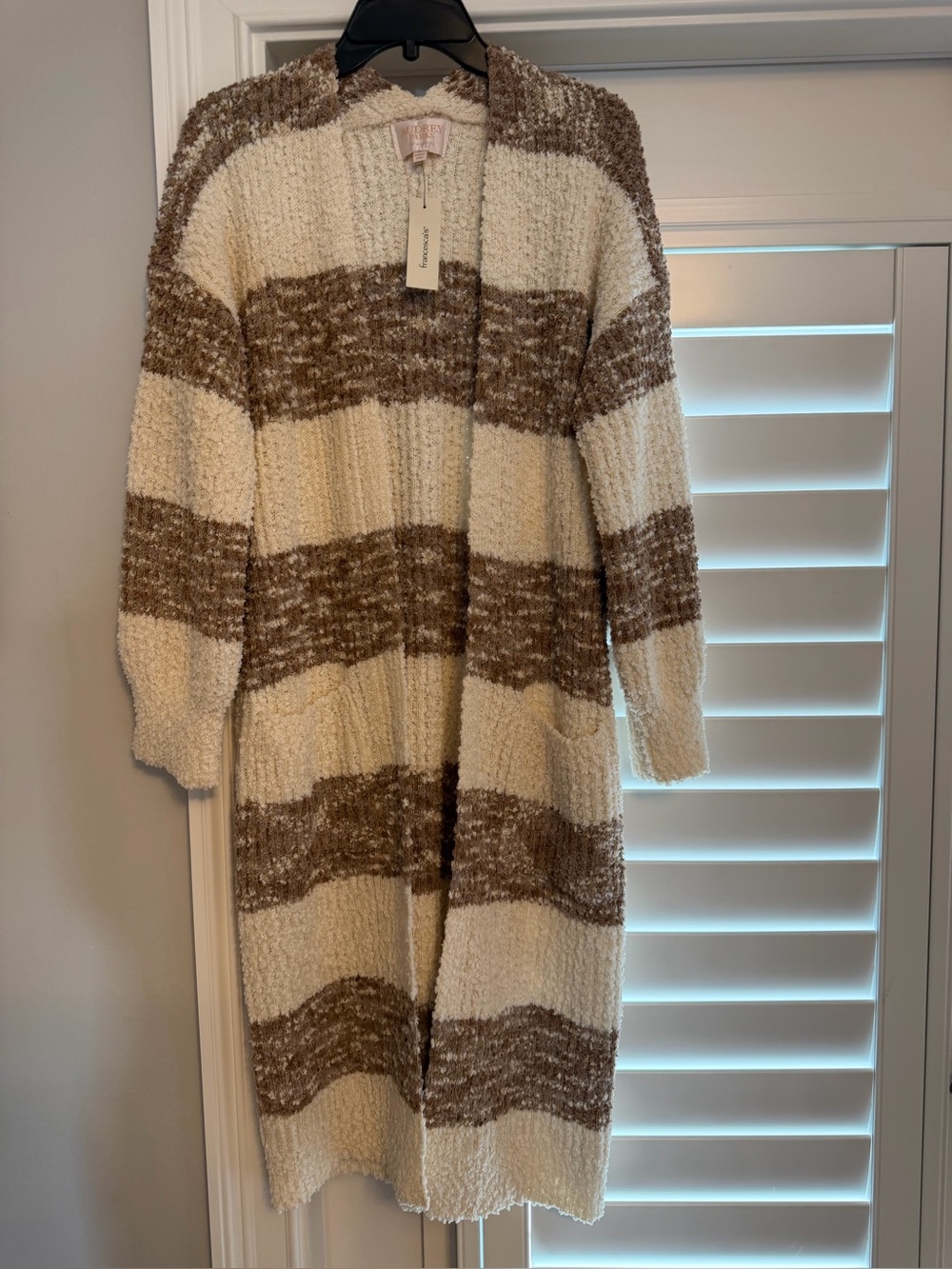 Francesca’s Audrey Parks Collection Striped Long Sweater-Size M-NWT
